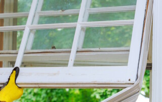 old windows being replaced by contractor